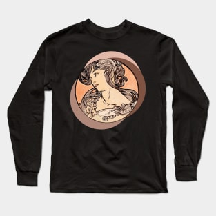 Alphonse Mucha Art Nouveau ver.3 Long Sleeve T-Shirt